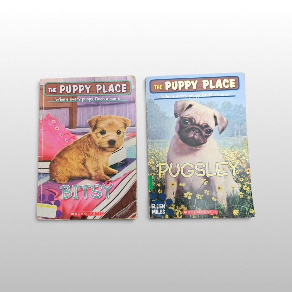 Kids Scholastic The Puppy Place Books Bitsy Pugsley Ellen Miles Paperback Set OS